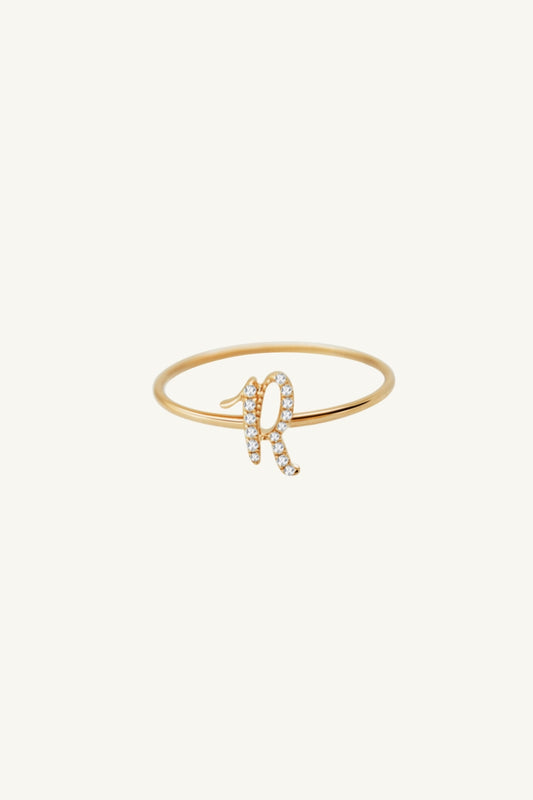 Audrey Diamond Initial Ring