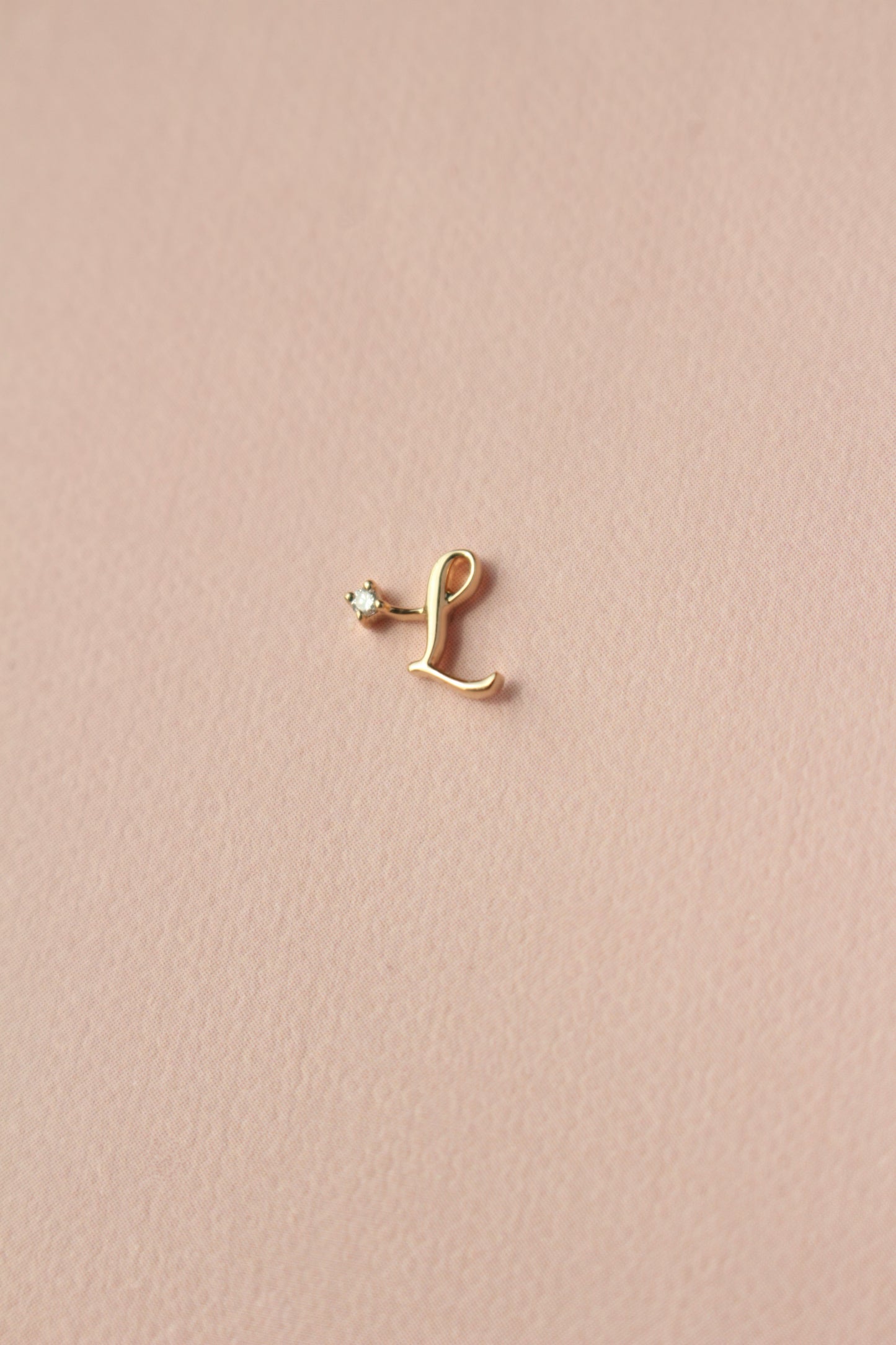 Audrey Gold Initial Earring with Tiny Diamond