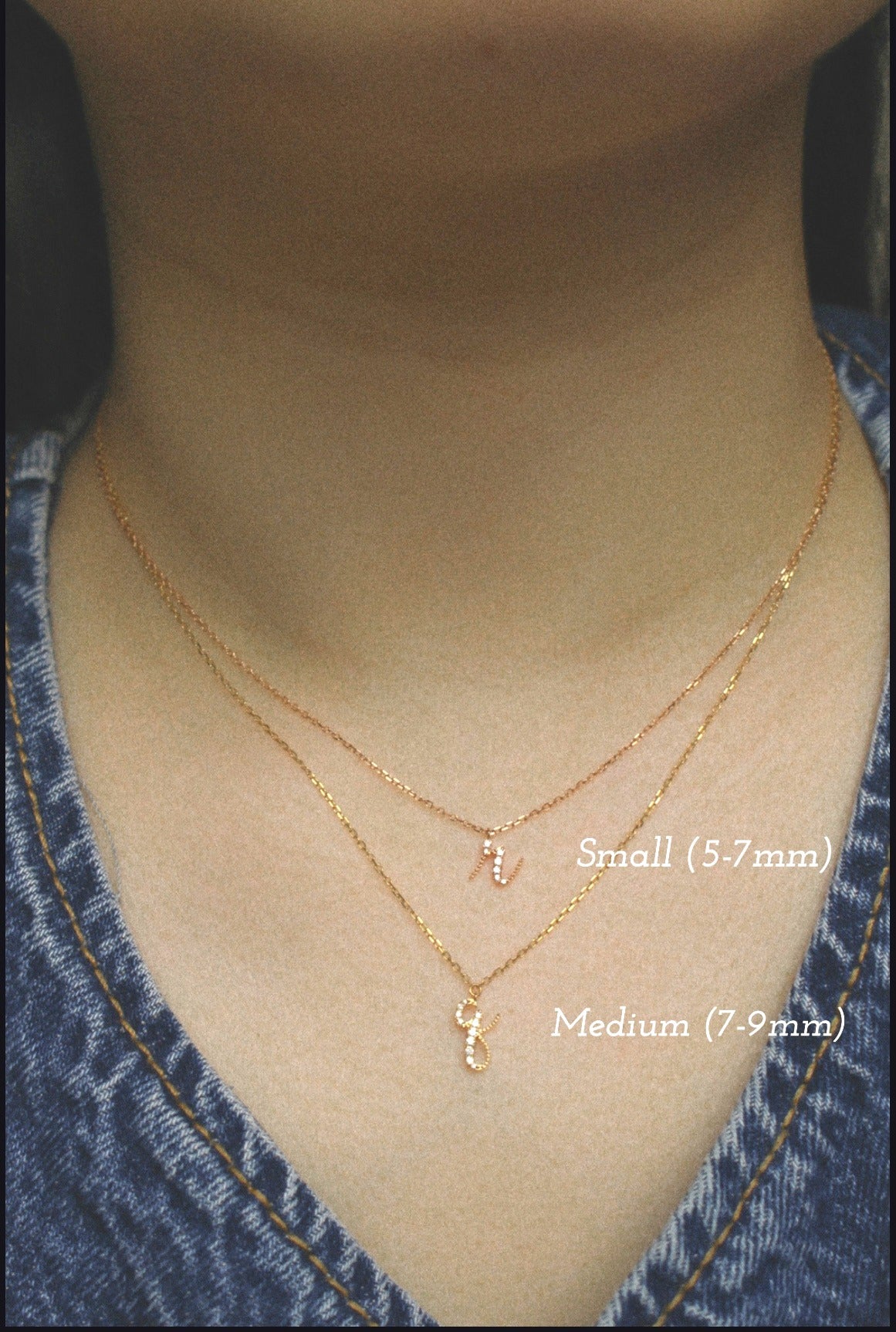 Avery Diamond Initial Necklace (Medium)