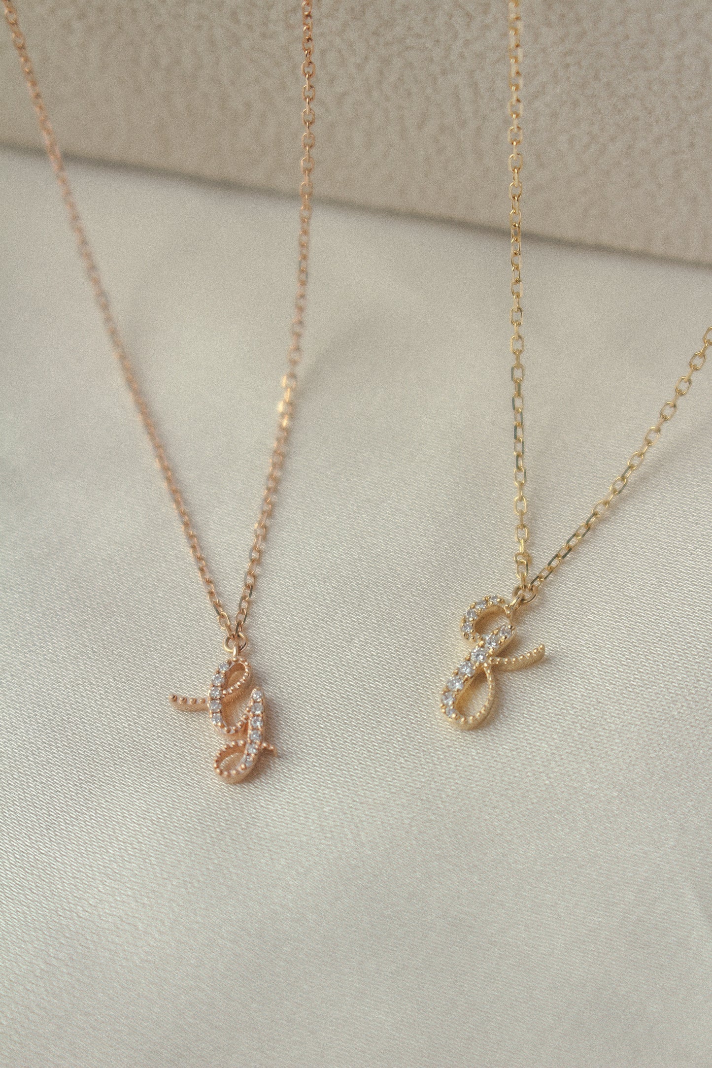 Audrey Diamond Initial Necklace (Medium)
