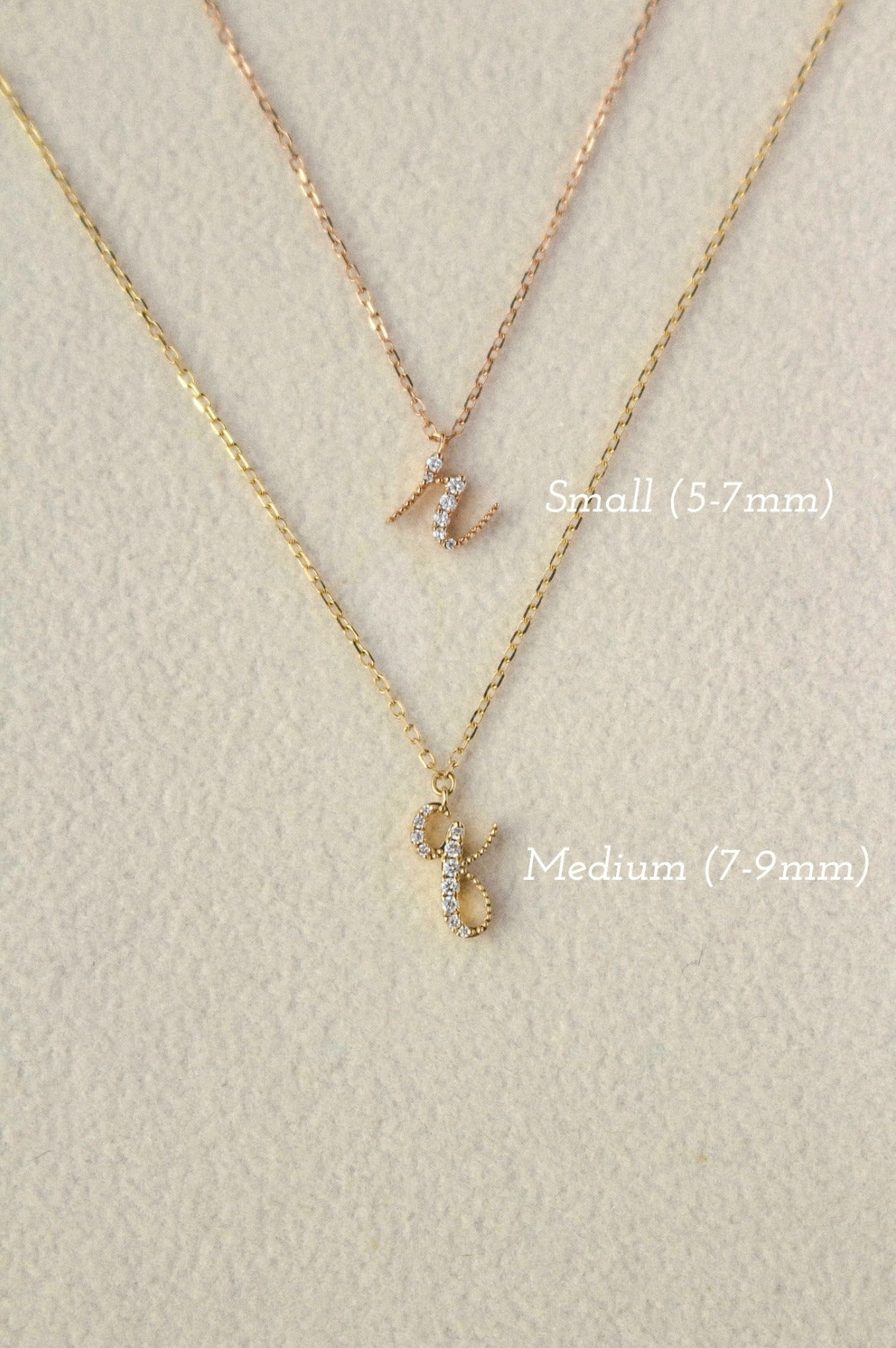 Avery Diamond Initial Necklace (Medium)