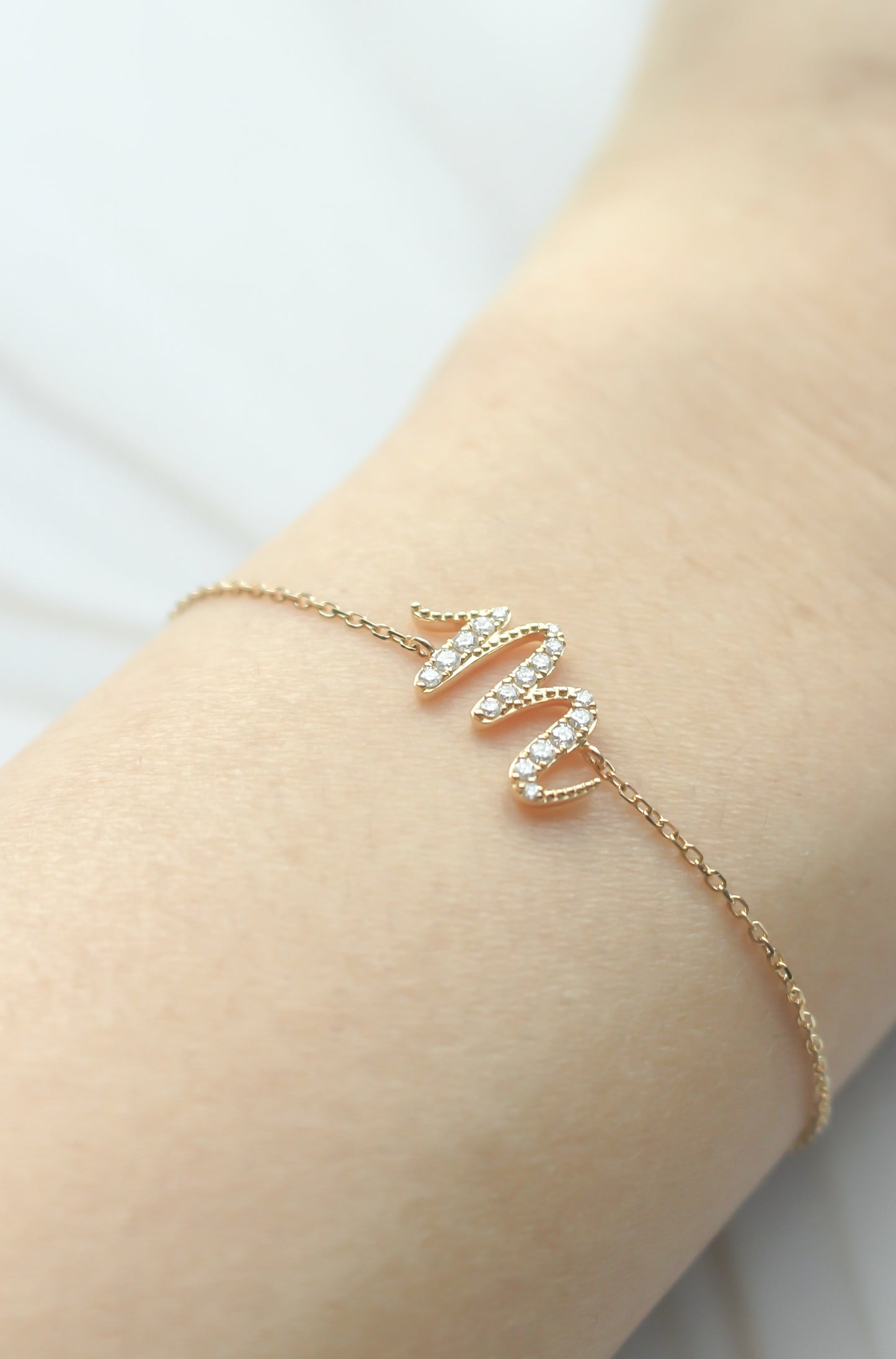 Audrey Diamond Initial Bracelet