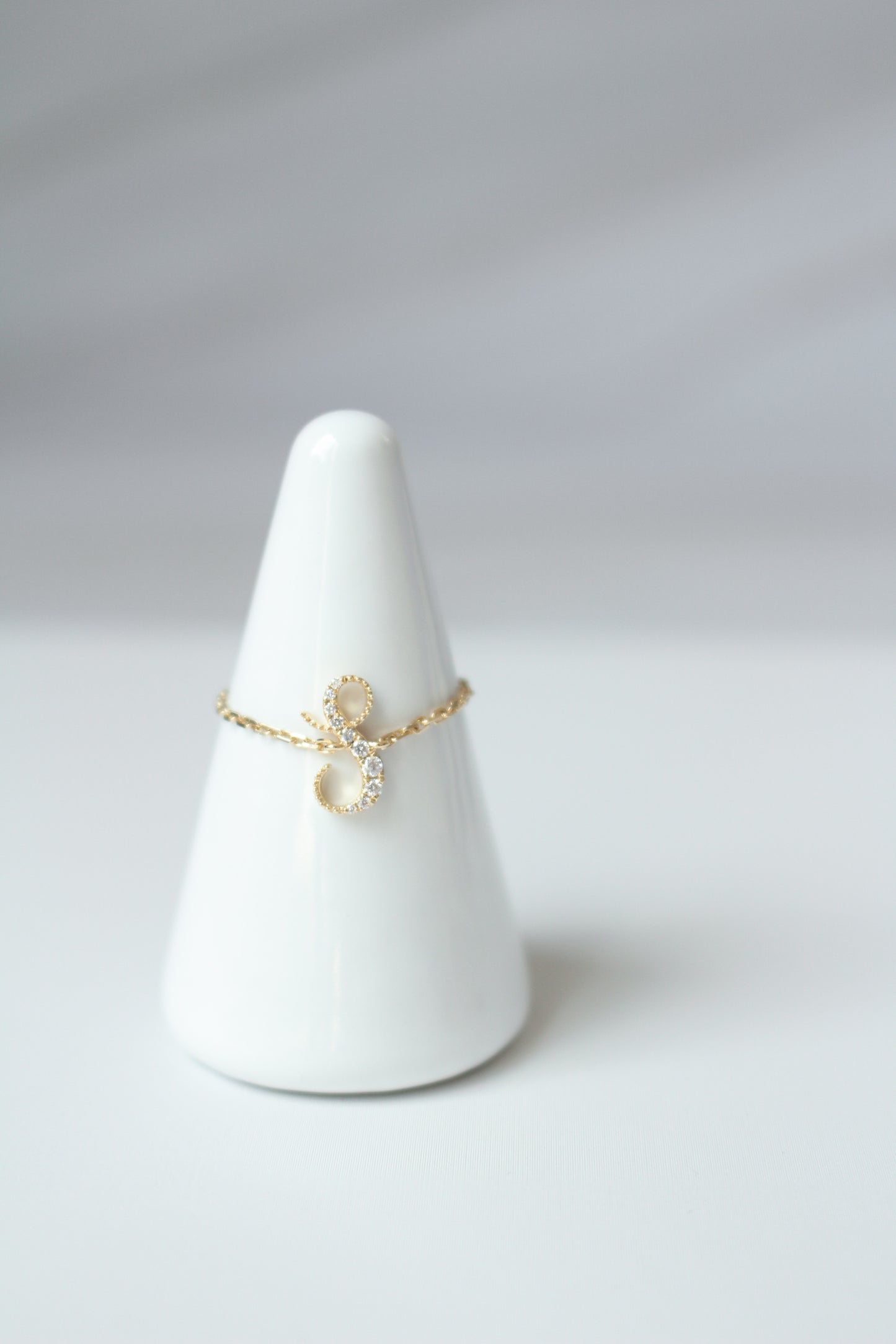 Audrey Diamond Initial Chain Ring