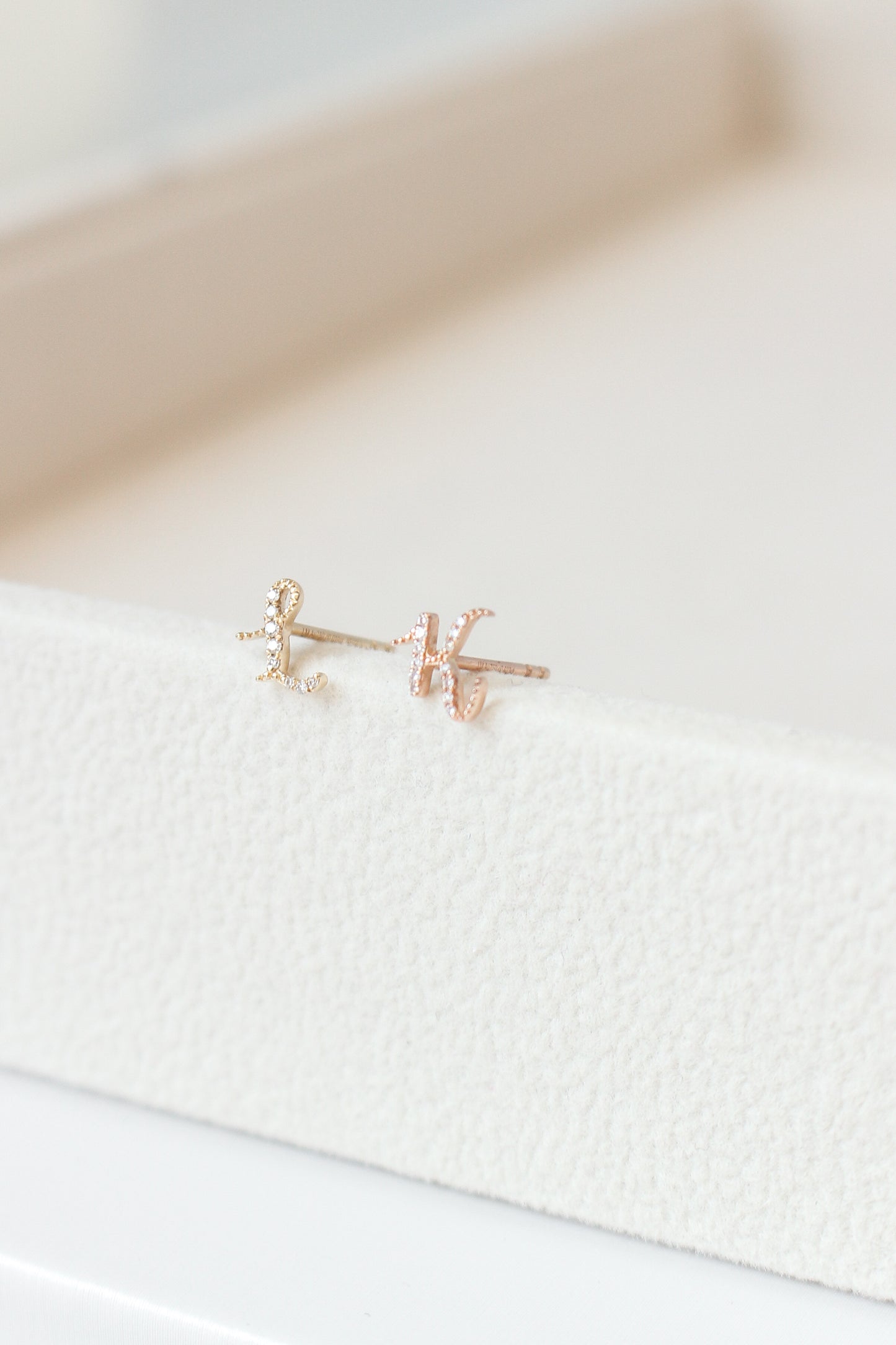 Audrey Diamond Initial Earring