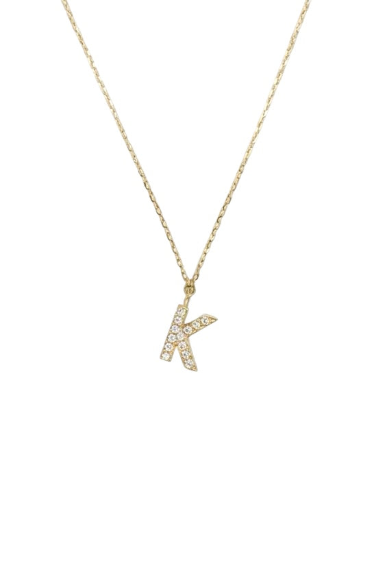 Diamond Block Letter Necklace