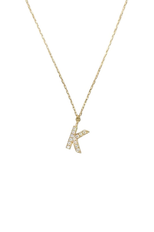 Diamond Block Letter Necklace