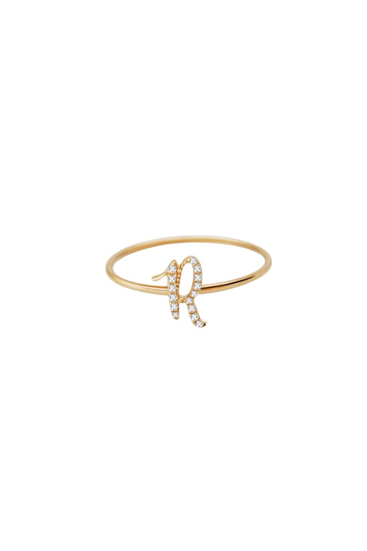 Audrey Diamond Initial Ring