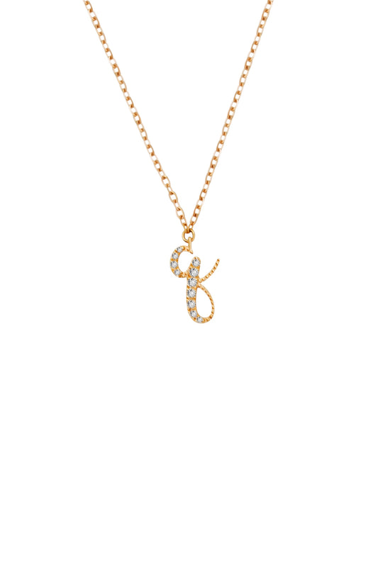 Avery Diamond Initial Necklace (Medium)