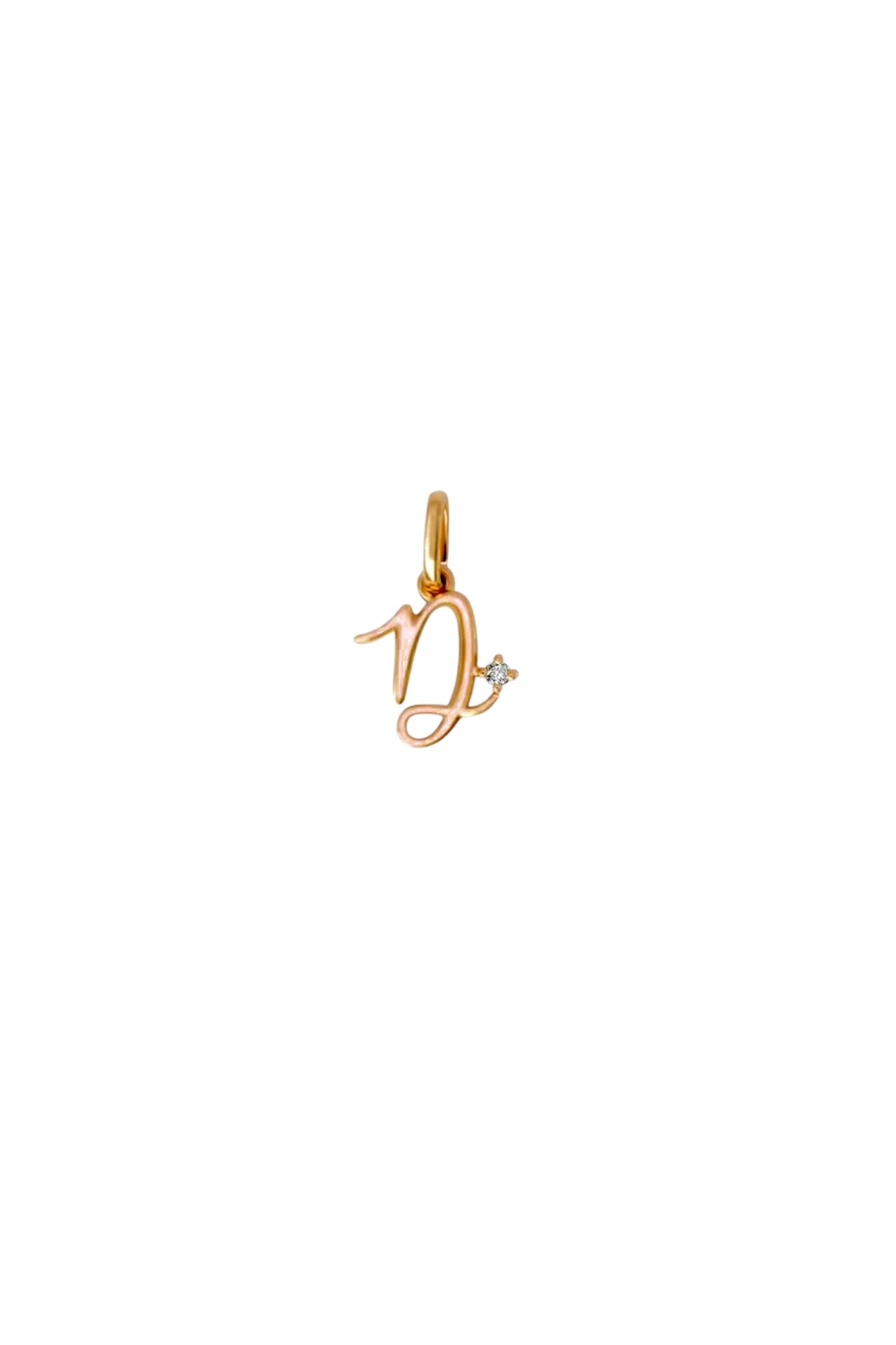 Audrey纯金大写字母吊坠配小钻（中号）