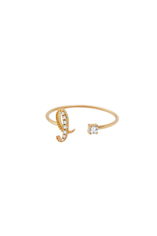 Audrey Diamond Initial Open Ring