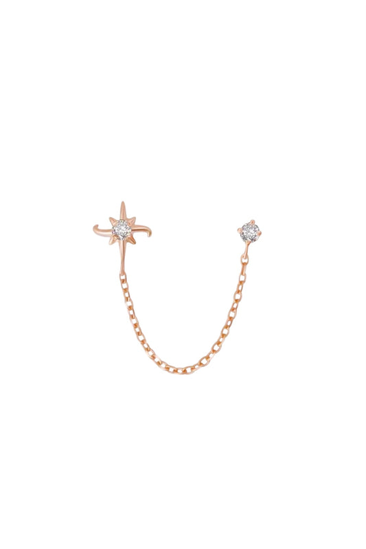 Haylie Étoile Double Piercing Chain Earring