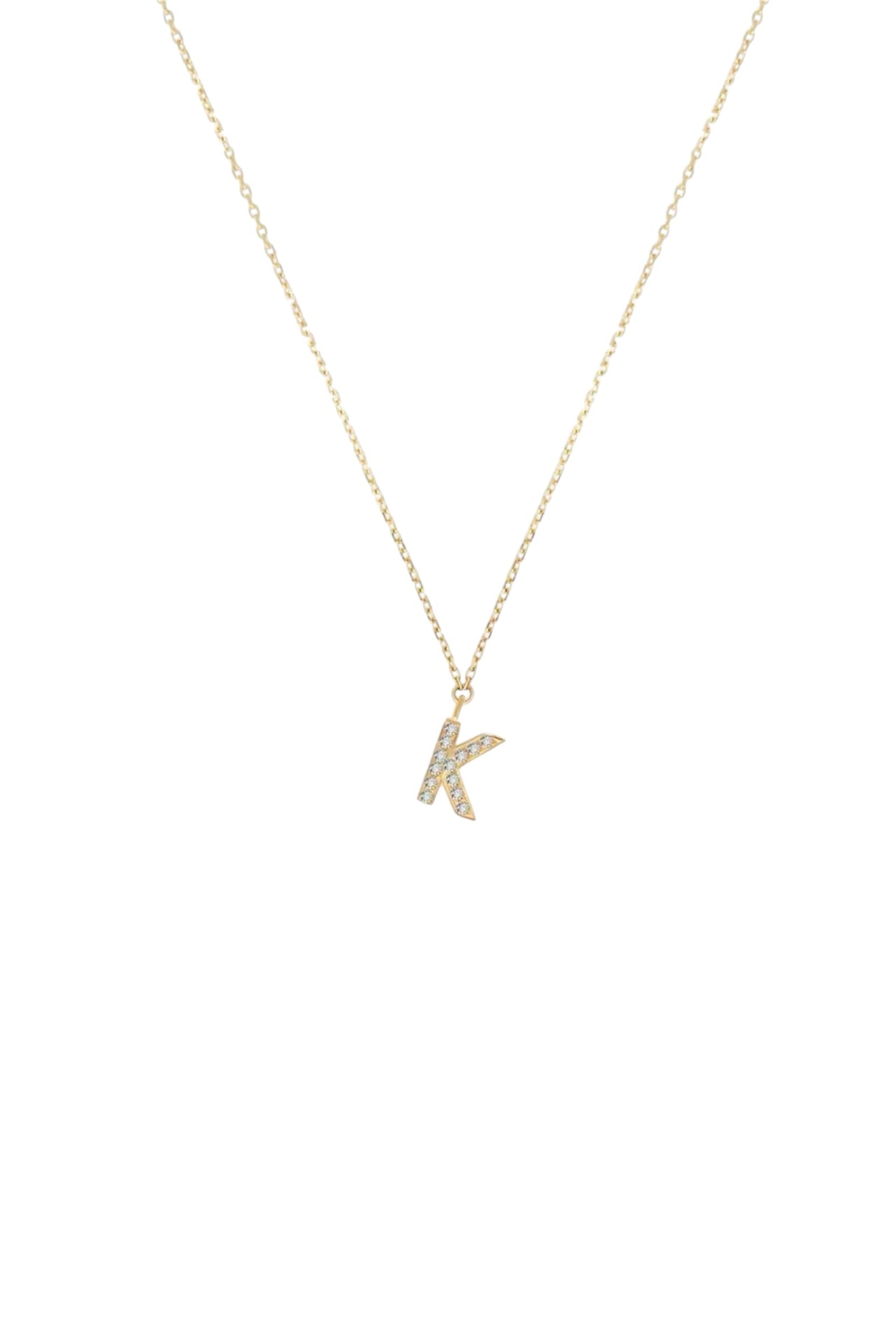 Diamond Block Letter Necklace