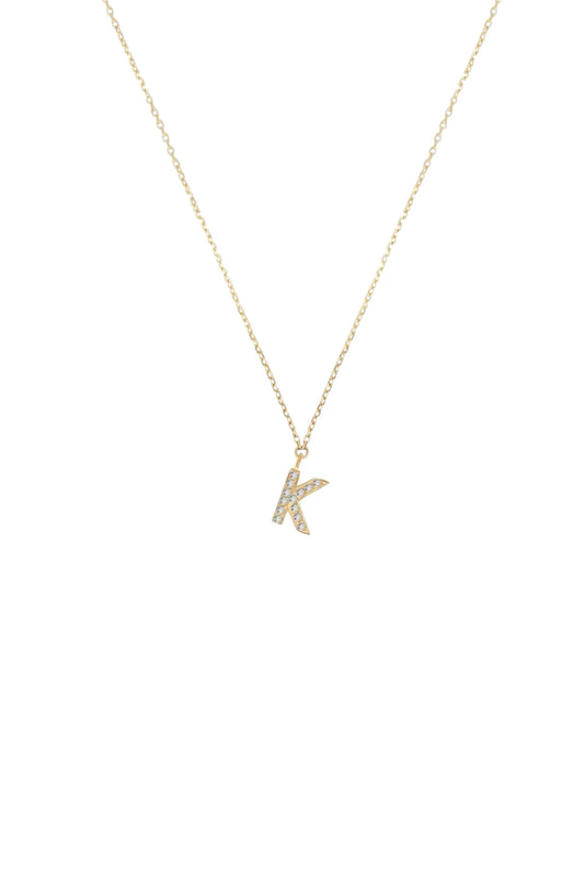 Diamond Block Letter Necklace