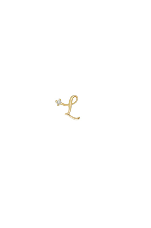Audrey Gold Initial Earring with Tiny Diamond