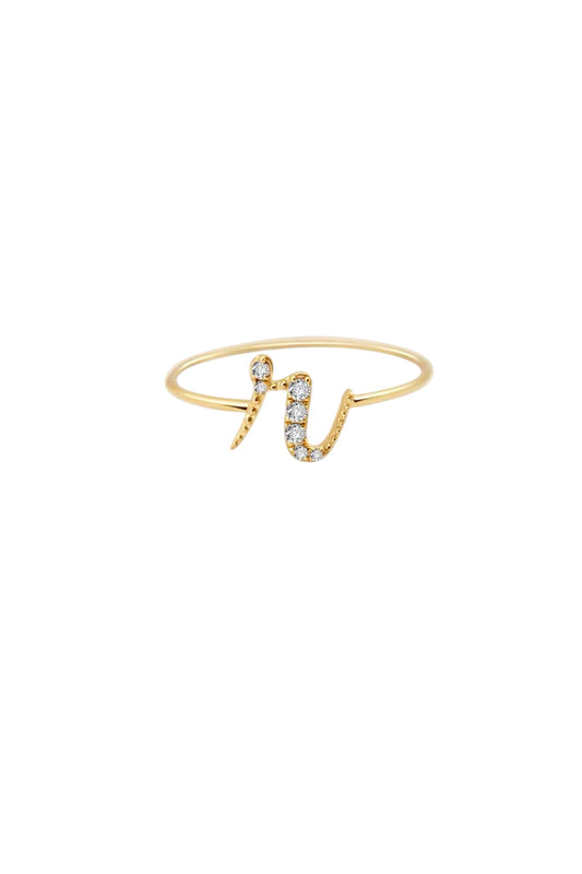 Avery Diamond Initial Ring